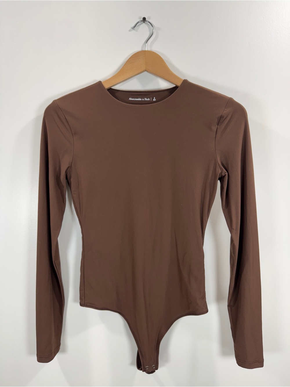 WSH117 {Abercrombie} Brown Long Sleeve Crewneck Super Soft Bodysuit